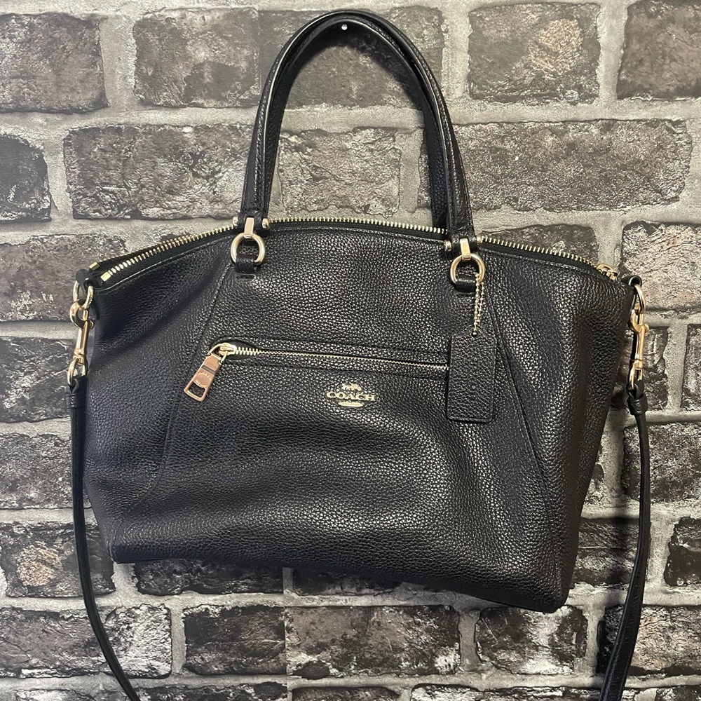 NWOT Coach black leather tote bag